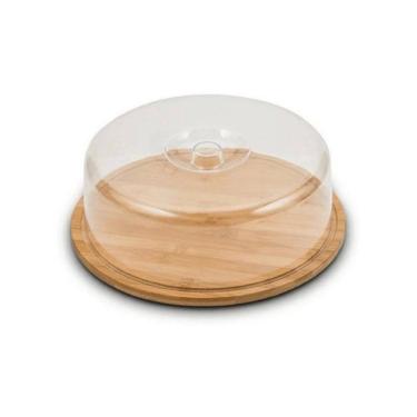 Imagem de Boleira Porta Bolo de Bambu com Tampa de Acrílico