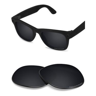 Imagem de BLAZERBUCK Lentes de reposição polarizadas anti-sal para RayBan Meta Wayfarer RW4008 53 mm - Preto