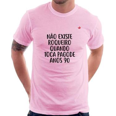 Imagem de Camiseta Não existe roqueiro quando toca pagode anos 90 - Foca na Moda