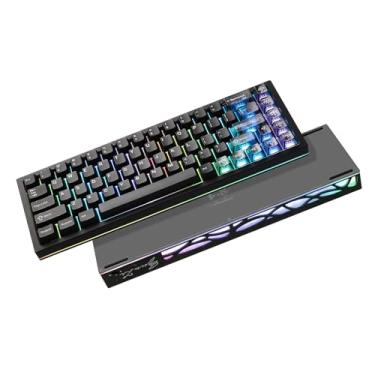 Imagem de YUNZII Teclado Mecânico Sem Fio Al65, Cnc Totalmente Em Alumínio, Suporte A Estrutura De Junta De Software Qmk/Via, 60% Hot Swappable Com Retroiluminação Rgb Bt/2.4G/Usb-C Para Mac/Windows (Preto, M