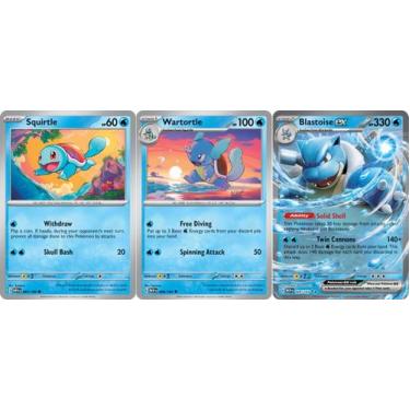 Imagem de Lote de cartas Pokémon Blastoise ex 009/165 - Double Rare - Pokemon