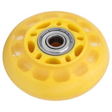 Imagem de Rodas 2.5 Polegadas Amarelo Pu Com 608zz Rolamento de Substituição para Bagagem Carrinho Patins Esférico Rolamento 64x24x8mm