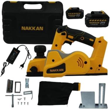 Imagem de Plaina A Bateria Sem Fio 21v Amarela 82mm C/Maleta Nakkan