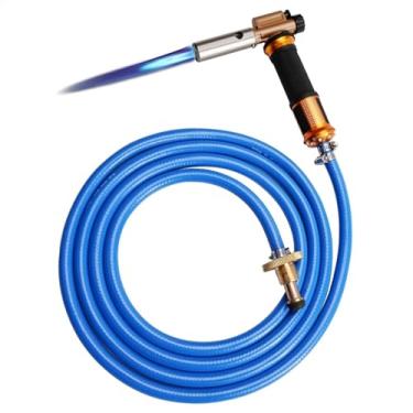 Imagem de Tocha de soldagem com ignição eletrônica, kit de tocha de soldagem a gás liquefeito com mangueira de 2,5 m para soldar, cozinhar, brasagem, aquecimento, iluminação, tocha