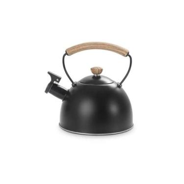 Imagem de Chaleira Inox Com Apito de Indução Preto Roma Vintage 1,5L Brinox
