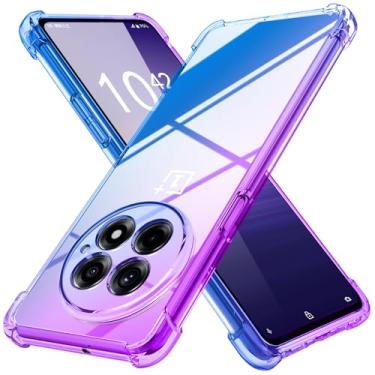 Imagem de MIDIIUGCT Capa para OnePlus 13 [Gradiente] Transparente Macio TPU Antiderrapante Não Amarelece Borda Macia Capa para OnePlus 13, Roxo/Azul, MUS-HCJB-36-02