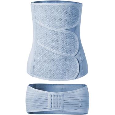 Imagem de Cinta pós-parto Recuperação de cesariana Pós-parto Pasta de cintura Pós-parto Barriga modeladora pós-cirurgia Pasta abdominal Barriga mais fina, azul, L