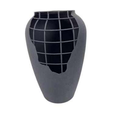 Imagem de Ｂｅｓｇａ Vaso de metal para flores artificiais Ornamento Garo, Preto 19x29x11.5cm