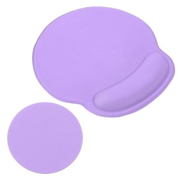 Imagem de PATIKIL Mouse pad de gel com descanso de pulso, mouse pad ergonômico com base de espuma viscoelástica confortável antiderrapante macia para computador, laptop, escritório, roxo