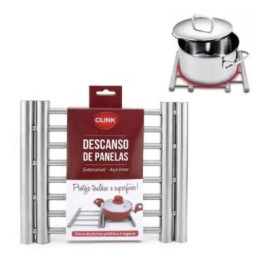 Imagem de Descanso de Panelas Duplo Extensível Aço Inox 2 em 1 - Clink