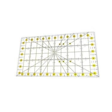 Imagem de Colaxi Retângulo de acrílico acrílico régua de costura régua de costura governante portátil, 6.5 Inx12 in