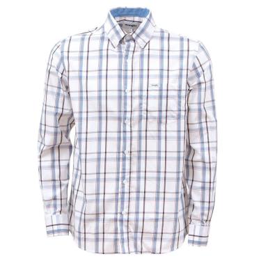 Imagem de Camisa Masculina Xadrez Azul Manga Longa Wrangler 37796