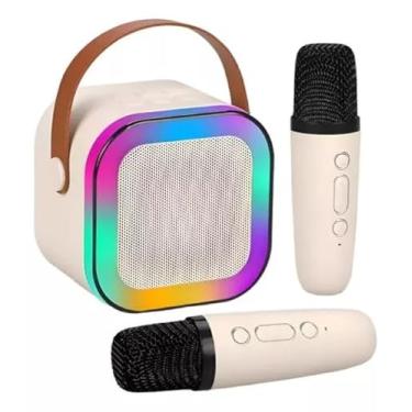 Imagem de Karaoke com 2 Microfones Recarregáveis e Modos de Voz Divertidos para Crianças - Portátil e Ideal para Diversão Musical Infantil - Premium