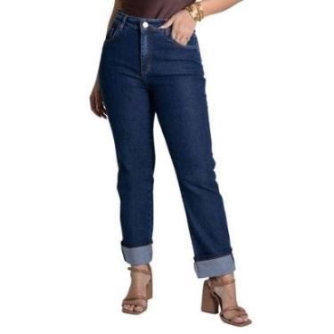 Imagem de Calça Jeans Sawary Reta Cropped - 279301 - Azul escuro 46-Feminino