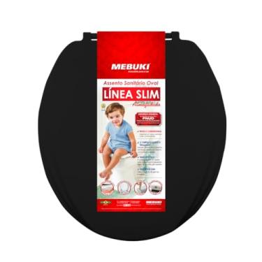 Imagem de Tampa Pra Vaso Sanitário Almofadado Compativel Com Bacia Leiria Oval 1.6gpf 6.0lpf (Preto)