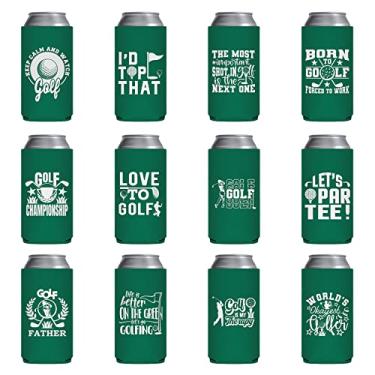Imagem de Pop Nordic Cooler Para Latas Finas E Divertidas De Golfe - Pacote Com 12 Mangas Bebidas Em Cerveja, Protetor Cerveja Neoprene A Granel, Presentes Engraçados Jogadores