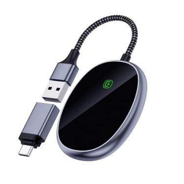 Imagem de Adaptador CarPlay sem fio, converte com fio para adaptador Careplay para iPhone, CarPlay serve para carros de 2017 e para Apple iPhone iOS 10+, para controle sem fio Plug & Play Carplay