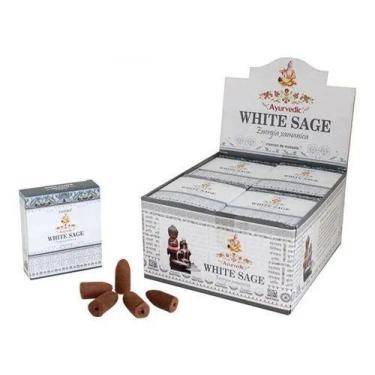 Imagem de Incenso cone cascata White Sage Back Flow - Goloka