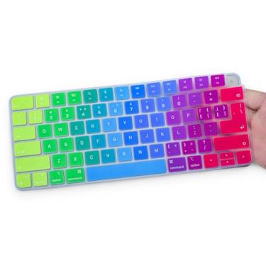 Imagem de Capa de teclado para Apple Magic Keyboard A2450 / A2449 com Touch ID, 2024-2021 Apple iMac 61.0 cm M4 M3 M1, Mac Mini Accessories Skin, Rainbow