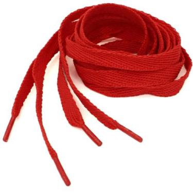 Imagem de 1 par de Cadarço Atacador Chato De Poliéster 1,40 Vermelho - Home Good