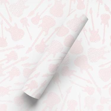 Imagem de Papel De Parede Adesivo Tema Guitarra Música Linhas Tons de Rosa - Del