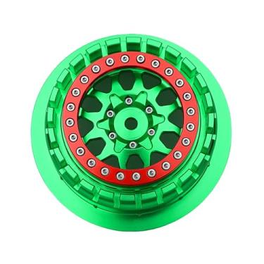 Imagem de BeaxTurbo Racing Upgrade Parts RC CNC Aluminum Beadlock Wheel V2 Proline Hyrax Tire for Traxxas UDR 1/7 Green 1PCS (Green/red)