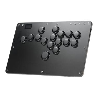 Imagem de Haute42 Leverless Controller Arcade Stick: Haute42 R16 Black Leverless Controller with Rims,Premium Black Leverless Controller with Crystal Low-Profile Switch for PC/PS4/Switch Game,Support Hot Swap