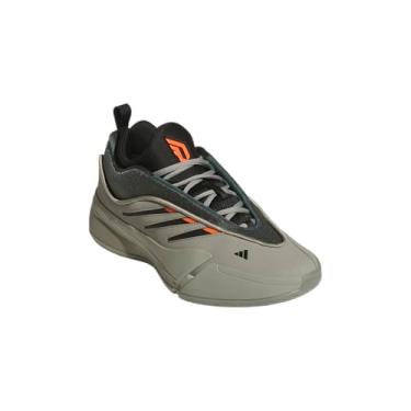 Imagem de adidas Tênis adulto unissex Dame 9, Seixo prateado/hera/laranja impacto, 5.5 Women/4.5 Men
