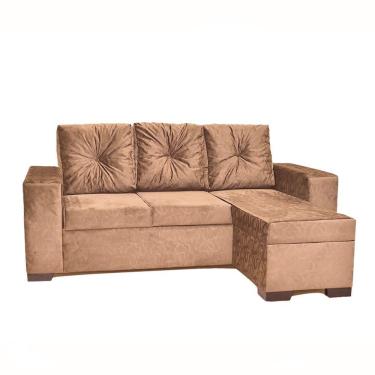 Imagem de Sofá Dubai 2 Lugares E Chaise Finezzi Capuccino