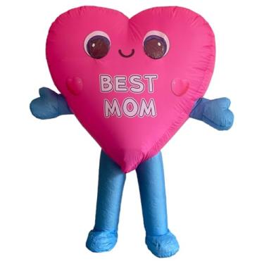 Imagem de wylksylk Fantasia de coração de amor rosa explosivo, fantasia inflável para adulto, aniversário, Ação de Graças, Dia das Mães, Dia das Bruxas (Amor - Mãe)