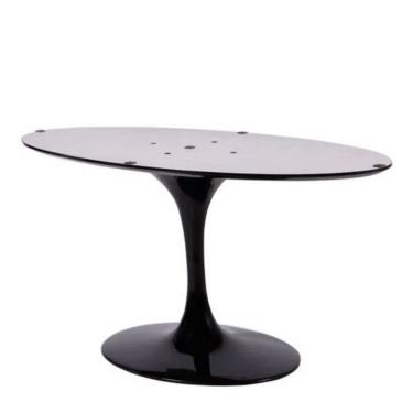 Imagem de Base De Mesa De Jantar Saarinen Oval Para Tampo De 137x90 Cm Preta