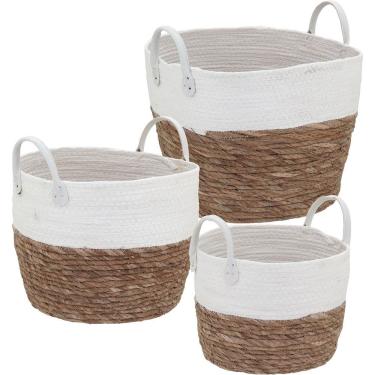 Imagem de Poneso Cesta Fibra Branco 3Pç