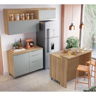 Imagem de Cozinha 5 Peças 100% Mdf Marquesa Gourmet Nature/Verde