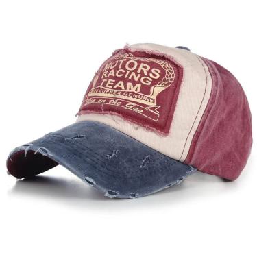 Imagem de Boné Chapéus Beisebol Estilo Rasgado Vermelho 56-59