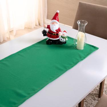 Imagem de Caminho De Mesa Basic Liso 1 Peça 1,30m X 40cm Decorativo Tecido Oxford Verde 100% Poliéster