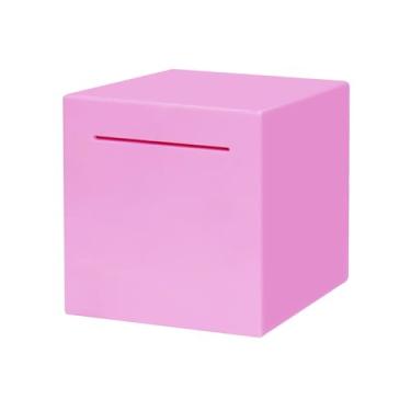 Imagem de Sikaye Cofrinho para crianças e adultos, deve quebrar para abrir cofrinho ABS sólido, adesivo de desenho animado 3D fofo faça você mesmo, cofrinho, caixa de dinheiro não fechada, 12 cm (rosa)