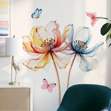 Imagem de OUFEI Adesivos de parede florais para decoração de sala de estar e quarto de bebê infantil e meninas