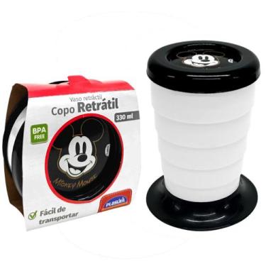 Imagem de Copo Retrátil com tampa do Mickey 330ml Super Portátil - Plasútil