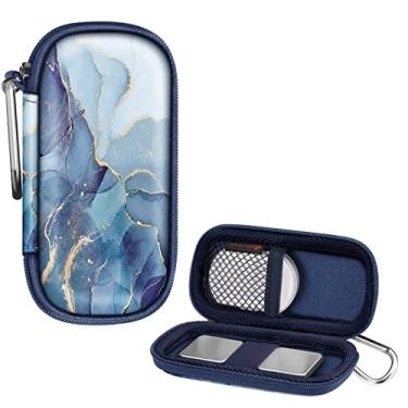Imagem de FINTIE Estojo De Transporte Para Kardia Mobile E Monitor Cardíaco 6L Dispositivo Ecg - Bolsa Protetora Rígida Eva À Prova Choque Viagem Com Organizador Comprimidos (Mármore Oceano)