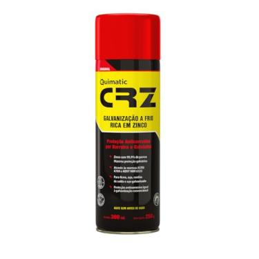 Imagem de CRZ Galvanização a Frio Spray 300 mL Quimatic Tapmatic, Cinza Escuro Fosco
