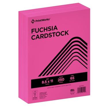 Imagem de PrintWorks Cartolina profissional rosa fúcsia brilhante, 250 folhas, feito nos EUA, certificado FSC®