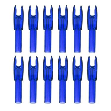 Imagem de PATIKIL Flechas para tiro com arco 4,2 mm, pacote com 12 peças de plástico para inserção de flecha de substituição para caça e tiro arco recurvo, azul claro