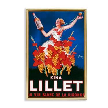 Imagem de Stupell Industries Arte de parede vintage Kina Lillet Wine Gold Framed Floater Canvas por Marcus Jules, 21 x 31