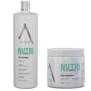 Imagem de Agilise Kit Nutri Force Shampoo 1L E Máscara 500Gr Nutrição