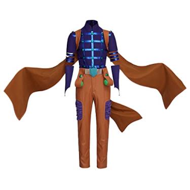 Imagem de VintageCos Men's Zeppeli Cosplay Costume Steel Ball Run Gyro Zeppeli Uniform Set with Hat Cloak Halloween Suit