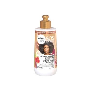 Imagem de Salon Line, Creme de Pentear, SOS Cachos, Rícino e Queratina, Não Vegano - Para Cabelos Cacheados e Crespos, 300 ml