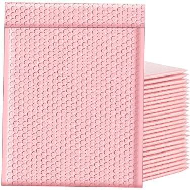 Imagem de Famagic Envelopes de plástico com bolhas de 26 x 40 cm, 25 peças, envelopes acolchoados com bolhas, envelopes de envio, autoselante rosa claro #5