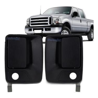 Imagem de Par Maçaneta Externa Porta Dianteira C/ Furo F250 F350 F4000 - SHALOMC