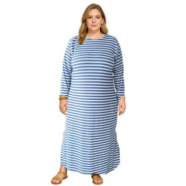 Imagem de Vestido Longo Estampado Feminino Inverno Manga Longa 2757 - Show store