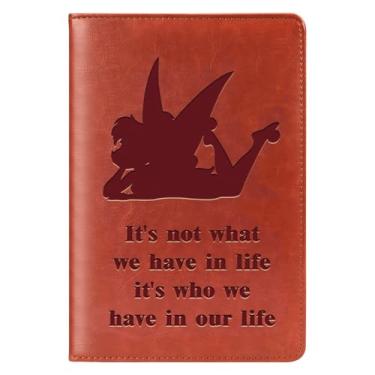 Imagem de WHLBHG Tinkerbell Gift Tinkerbell tamanho A6 diário de couro recarregável presente para amantes de desenho animado Pixie Presente de conto de fadas Os sonhos que você deseja que se tornem realidade